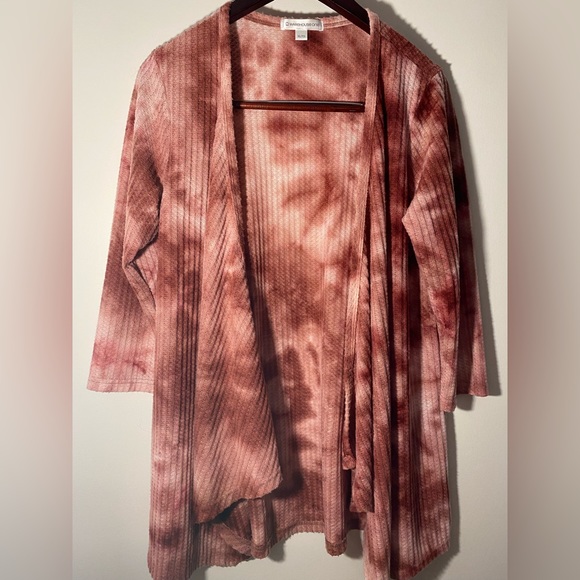 Warehouse One Light/Dark Dusty Rose Open Cardigan Size XL - Picture 8 of 8